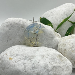 Opaline - pendentif lune