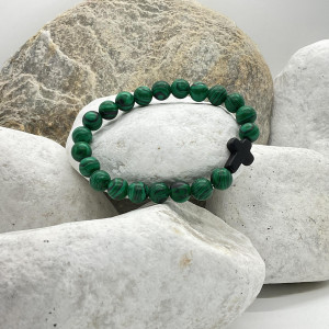 Bracelet Malachite et sa croix