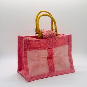 Sac rose en jute et coton N°2